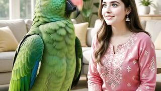 Sha said Good Morning, Then This Giant Parrot Talking #parrot