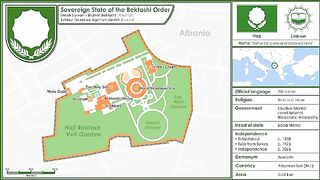 Peta Negara Berdaulat Tarekat Bektashi. Map of the Sovereign State of the Bektashi Order.Map of the Sovereign State of the Bektashi Order.