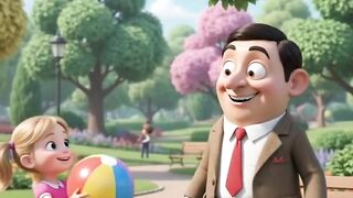 Bean’s Hilarious Park Adventure with a Little Girl 😂🎈 | Funny 3D Cartoon