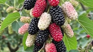 Fresh mulberry in garden