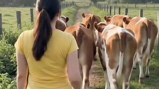 Herding cows alone