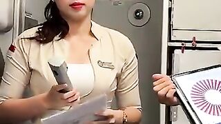 Super Air Jet flight attendant gives away free tickets on board.mp4