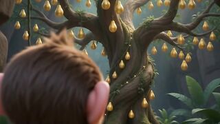 Monkey_points_at_golden_fruits_