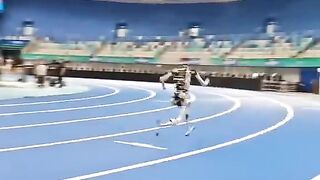 Advanced Humanoid Robot Fails Sprint Test and Crashes Hard!