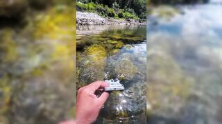 Crystal-Clear Water at the Foot of the Mountains 🏔️ | Fish Playing in Plain Sight