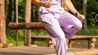 women gim "Forest Warrior: Full Body Wooden Gym Workout in the Wild"