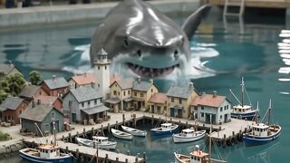Giant Shark vs Volcano vs Tsunami 🌊🦈🌋 | Insane Movie Set BTS #Shorts
