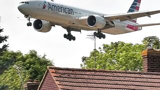 Absolutely Beautiful Flyover Captured! 🇺🇸 American Boeing 777 ✈️