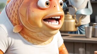 A big fish go to the store for drinking tea
