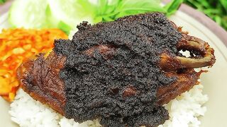 Bebek Bumbu Hitam. Duck with Black Spice Paste. 鴨配黑香料膏. 黑香料酱鸭. 黑香料醬鴨.（黒いスパイスソースの鴨料理）