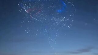 Stunning Night Sky Display, This Drone Show Just Turned Into a Giant Shark in the Sky 🦈✨