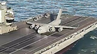 RAF C-17 Almost Fails an Aircraft Carrier Takeoff! 😱🔥.mp4