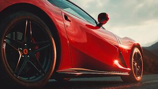 Cinematic car sunset