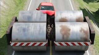 What Happens When Cars Hit a Giant Road Block? 🚗💥