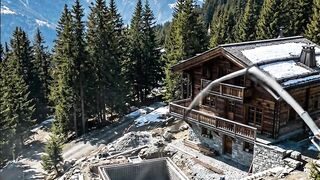 Escape to the mountains 🌲🏔️✨ A cozy cabin, steaming hot springs, and snowy peaks
