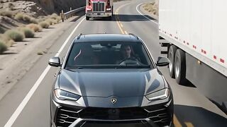 When a Supercar Meets a Semi-Truck! 🏎️💥🚛