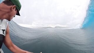 Surfing in the wave cave