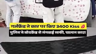 3400 kissing by girlfriend on car, traffic police fined him for 5500 Indian rupees