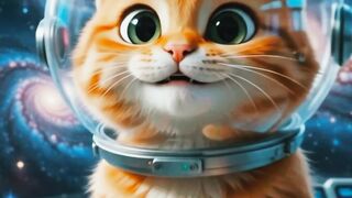 Cute Space Cat Exploring The Galaxy 🐱🚀 | AI 3D Animation