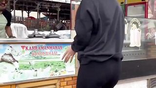 #shorts Turkish famous ice cream with beautiful girl dance cilgindondurmaci