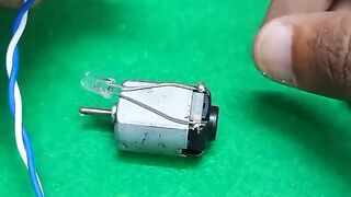 School Project DC Motor 100v Bulb + 9v Battery experiment