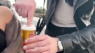 Trick glass of light beer