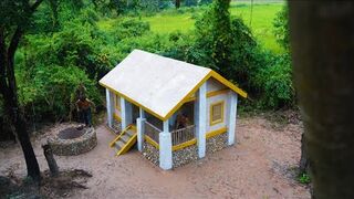 Build Small Mud House , water well And Underground Swimming Pool