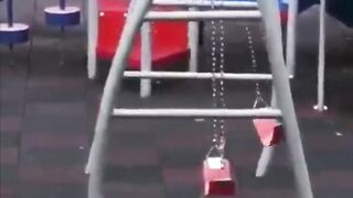 She thinks she saw a ghost on a playground swing ????????