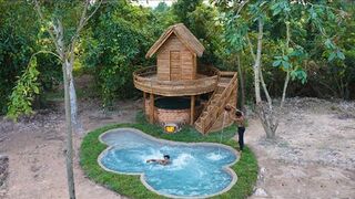 75 Day Build Hideout Horizon Bamboo House Design By Nature,Pool A Heat & Underground Swimming Pool