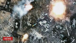 Again! Ukrainian drones drop grenades blow up Russian Wagner position trenches