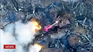 Horrible footage! Ukraine drones drop blow up Russian Wagner group in Soledar