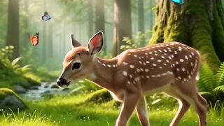 A Baby Deer’s Magical Morning in the Forest 🦌🌿✨