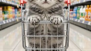 POV: Bro Took the Grocery Cart a Little Too Seriously 🛒🐱💀