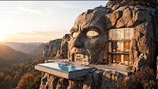 There’s a Luxury Mansion Inside This Giant Mountain Face 🗿🏠