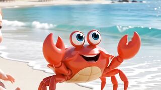 "Wait for the baby's reaction at the end! 😂🦀"
