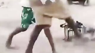 Father and son fighting