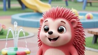 Cheerful Red Hedgehog's Fun Day at the Playground! | Cute Animal Animation