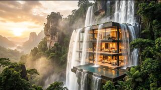 What’s Hidden Behind This Giant Waterfall? 😱🌊🏠