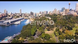 Aerial view of the Sydney Opera house in Australia.