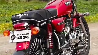 Classic Red Yamaha Motorcycle | Stylish Custom Bike