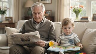 Grandpa and baby reaction