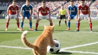 Cat_plays_football_on_field