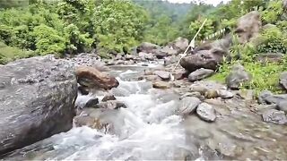 Beautiful Nature Waterfall & River | Peaceful Scenic View