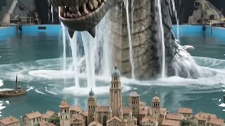Giant Dragon vs Mega Wave vs Lightning Storm 🐉🌊⚡ | Insane Movie Set BTS #Shorts