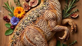 Velociraptor Sourdough Bread ASMR 🦖 Sculpting Dinosaur Bread! #Shorts