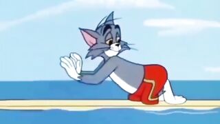 Tom Gets Chased by a Shark! | Tom and Jerry Surf-Bored Cat Beach Scene