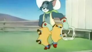 Cowboy Tom Is Too Cool | Tom and Jerry Western Cigarette Trick Scene 2