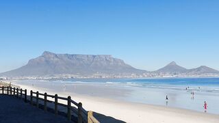 Cape Town: View Table Mountain And Robben Island From Milnerton Beach, Cape Town