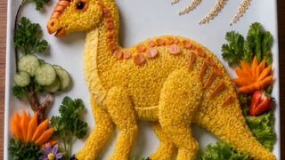 3 Dinosaur Food Art Timelapse
