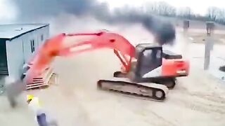 Heavy machinery worker total miscalculation 🚜💥